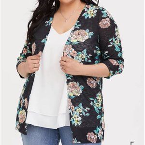 Torrid Floral Hacci knit Cardigan Lightweight
